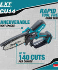 18V LXT Brushless Cordless 6 Inch Pruning Saw For Yard Work, includes tool free chain adjustment detail