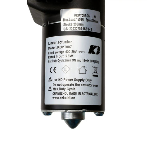 Beefed Up Power Recliner Actuator Replacement Kit For Sofa Lift Chairs Featuring Dual Pin Plugs, shows linear actuator details and specifications.