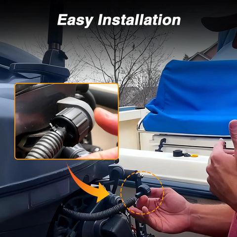 Person installing Two Pack Outboard Joint Assembly Flush Hose Adapter For Yamaha Outboards 150HP 175HP 200HP 225HP 300HP