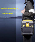 Defibrillator pouch for AED120MC, black and yellow two-layer medical bag with reflective strips