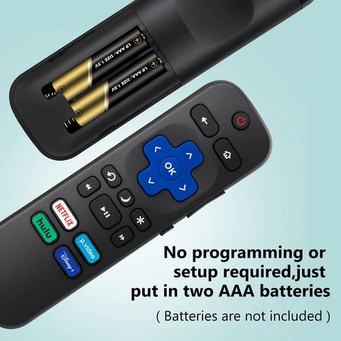 Pack Of 2 Replacement Remote For Roku TV Compatible With TCL Roku Hisense Roku And Onn Roku Models Battery Setup