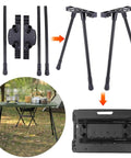Aluminum Alloy Adjustable Foldable Table Legs With Nylon Connectors for camping tables shown assembled outdoors