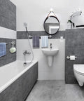 Modern bathroom with Brushed Nickel 24 Inch Towel Bar Wall Mounted Rack Made From SUS304 Stainless Steel No Fade Fingerprint Resistant