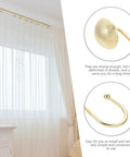Heavy Duty Shower Curtain Hooks Set 12 Pc Zinc Frosted Hemisphere Rings Glide Smoothly for Bathroom Rods Durable Rust Resistant
