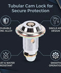 Tubular Cam Lock Zinc Alloy Round Door Replacement Lock for Arcades Game Cabinets and File with 1 Key Removable only when Locked