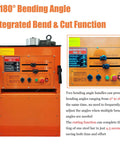 Heavy Duty Electric Rebar Bender And Cutter Machine For Concrete Construction Handles Quarter Inch To One Inch Steel Rods Smoothly Up To 180 Degrees with integrated controls.