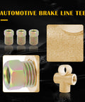 Three Way Copper Brake Line Tee Union With Inverted Male Nuts for 3/16 Inch Pipe, close-up of heavy duty fittings