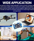 Wide application of LM2596 Adjustable DC DC Buck Converter With LED Voltmeter Display in mobile devices, fans, laptops, drones.