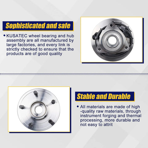 Drop In Front Wheel Hub And Bearing Assembly 515073 For Dodge Ram 1500 2002 2003 2004 2005 5 Lug ABS Front Left Or Right Replacement Easy Install Durable Wheel Hub Bearing Kit close-up view