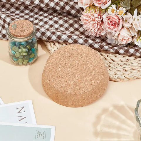 Large Cork Stoppers 4.1 to 4.7 Inch Bottle Corks with flowers and glass jar in background