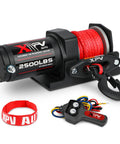 2500lbs 12V Electric Winch With Integrated Remote Control And Control Box For ATV UTV Boat Trailer Nylon Synthetic Rope Beefy Copper Motor For Smooth Long Lasting Performance And Easy Install, 4mm rope