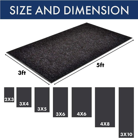 Carpeted Indoor Entrance Mat 3 Ft By 4 Ft Charcoal For Home Or Biz Durable Floor Protector That Traps Dirt And Moisture Easy To Vacuum