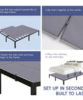 Queen Size Bunkie Board 60 X 80 Featuring Zipper Secured Panels For Zero Sag Mattress Support Tight Grip Bed Foundation Base And Foldable Platform Setup assembly instructions with zippered panels and frame setup.