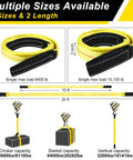 Two Pack Beefy 10 Ft Nylon Lifting Slings 1 Inch Wide Heavy Duty Web Straps With Flat Eye Ends, multiple sizes shown
