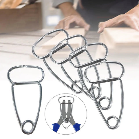 Heavy Duty 5 Piece Miter Clamp Set With Spring Loaded Stainless Steel Pliers Clips For Woodworking Projects Picture Moldings And Trim Work, stainless steel