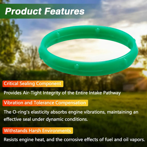 2 Pack Silicone O Ring Seal For Small Engine Intake Manifold Replaces 594209 Green flexible silicone O-ring, product feature view