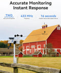 10-In-1 Wireless Weather Station With Outdoor Sensor No Wifi Radio Controlled Clock Rain Gauge installation example with barn