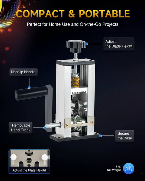 Close-up of Heavy Duty Manual Wire Stripper Machine With Power Drill Adapter For Scrap Copper Cable, showing adjustable height features.