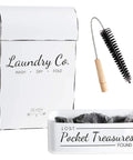 Dual Lint Bin Set For Laundry Room Wall Mounted Space Saving Dryer Sheets Holder And Vent Cleaner Organizer with brush