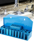 58 Piece CNC Milling T Slot Clamping Kit With Heavy Duty Heat Treated Components on milling table displayed with storage holder