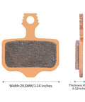 Dimensions of Four Pairs Sintered Metal Ebike Disc Brake Pads With Essential Tools Set Compatible With Popular SRAM Avid Elixir Models And Nutt