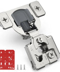 60 Pack 1/2 Inch Overlay Soft Close Concealed Hinges For Face Frame Kitchen Cabinets with POM damper and installation plate.