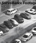 Actual nighttime surveillance footage showcasing various parked cars captured with Built Tough 3.6mm 5MP Fixed Focus M12 Board Lens Offering Killer 160 Degree Wide Angle Coverage For IP Security Cameras And Industrial Surveillance Systems.