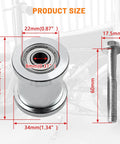 8mm Chain Tensioner with 1-3/4 Inch Roller dimensions for Baja CT100U CT100X Mini Bikes shown in image