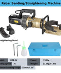 Heavy Duty Electric Rebar Bender With 1.5KW Power Bends Steel Bars Up To 1.25 Inch Fast In Seconds Adjustable Angle Control For Construction Sites with storage box and tools.