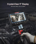 Dual Lens Articulating Borescope Camera With Light, Slim 8.5mm Probe For Tight Spaces, 10ft SemiRigid Cable, Waterproof Inspection Tool For Engines, Pipes, And Machinery Gaps, Fast Access And Crystal Clear View. 5-inch IPS screen in engine bay