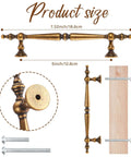 Get The Look You Want With These Super Stylish Vintage Antique Brass Cabinet Pulls That Have 5 Inch Hole Centers shown with measurements