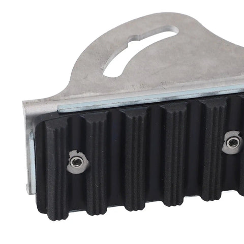 Close-up of Heavy Duty Extension Ladder Feet Kit With Bulky Slip Proof Rubber Pads And 90 Degree Swivel Steel Base.