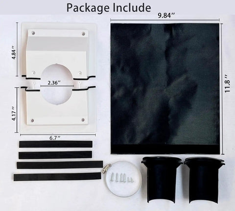 Hvac Wall Penetration Cover Kit With Plush Gasket For Split Ac Lineset Indoor Outdoor Air Conditioner Pipe Sleeve, hardware included.