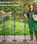Heavy Duty Garden Weeding Tool With Hollow Blade And 58 Inch Adjustable Handle shown with height adjustment range