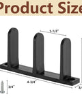 4 Pack Sliding Closet Door Floor Guides Universal ABS Bottom Guides For 1-3/8 Inch Thick Doors Black Cabinet Floor Guides Size