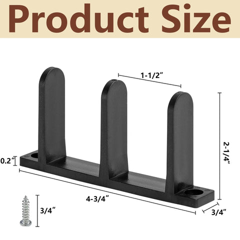 4 Pack Sliding Closet Door Floor Guides Universal ABS Bottom Guides For 1-3/8 Inch Thick Doors Black Cabinet Floor Guides Size