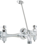 Built Tough Top Brace Wall Mount Service Sink Faucet With 6 Inch Vacuum Breaker Spout, Drip Free Washerless Ceramic Disc Valves