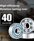Rapid Heart 608 blue ceramic bearings, close-up view, two bearings for skateboards and inline skates.
