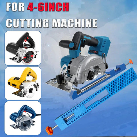 Pro Grade Circular Saw Milling Clamp And Base Guide For 4 To 6 Inch Cutting with adjustable blue guide for precise cuts.
