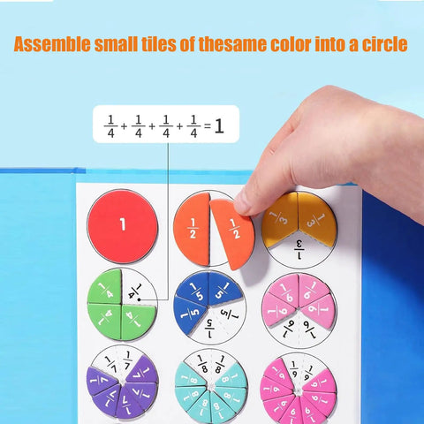 Hands On Magnetic Fraction Kit For Kids With 102 Piece Tiles And Discs Demonstration Book Classroom Ready Math Manipulatives