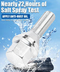 Rock Solid M12 X 1.25 Oem Wheel Lug Bolts Featuring 28Mm Shanks and Tapered Cone Seats, showing resistance in salt spray test.