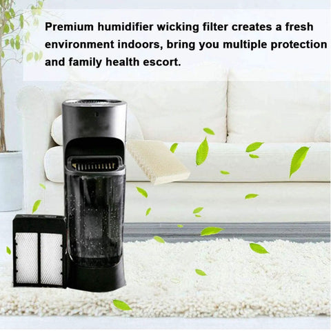Replacement Wick Filter Pack For Honeywell Top Fill Tower Humidifiers HEV615 HEV620 HFT600 T Compatible Filter 6 Pack shown in living room
