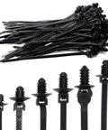 60 Pack Push Mount Zip Ties Nylon Cable Ties For Wire Harnesses Black Snap In Car Mount Ties Automotive Fasteners Durable Nylon Heat Resistant