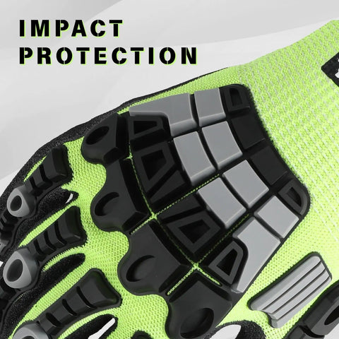 All Purpose A5 Cut Resistant Work Gloves For Men And Women With Rugged Grip And Impact Protection, Heavy Duty Build, Medium Size