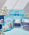 DIY jewelry making kits and accessories on display with flowers and stitch markers