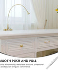 Stainless Steel Drawer Slide Rail 16mm Wide 200mm Two Section Cabinet Track Glides shown with a white cabinet.