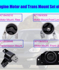 Hyundai Accent Kia Rio Rio5 Engine And Transmission Motor Mount Set Of Four 1 6L L4 Replacement OE Direct Fit A7159 9309 A7152 9308 A7136 9324 Fits 2006 To 2011 Models, featuring four motor mounts on display.