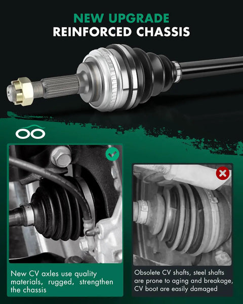 Heavy Duty Front Pair Cv Axle Shaft Assemblies Built To Handle The Road For Toyota Camry And Solara 1992 To 2001 close-up of reinforced CV axle.