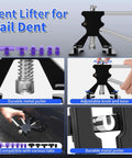 DIY Friendly Car Dent Repair Tool Kit With Stainless Steel Crowbar And Push Rod Hammer For Paintless Dent Removal Hail Damage Fix Auto Body Panel Repair Reusable Dents Tools For Fast Reliable Car Bodywork showing metal puller and accessories