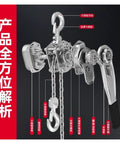 Heavy Duty 304 Stainless Steel Manual Chain Hoist for Lifting Loads Up To 5 Tons with Reversing Wrench Design for Tough Jobs